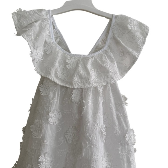 Zara White Floral Embellished Sleeveless Dress Girls size 4-5 - Picture 2 of 6